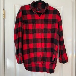 Madewell Red and Black Buffalo Plaid, Flannel Shirt, Size S